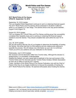World Police and Fire Games - California Police Athletic Federation