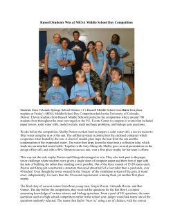 Russell Students Win at MESA Middle School Day Competition