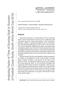 Analyzing Factor of Time of Scoring Goal in Success of Football
