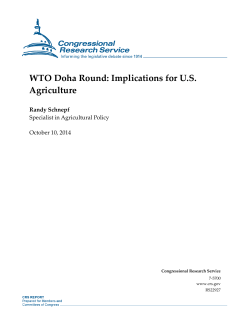 WTO Doha Round: Implications for US Agriculture