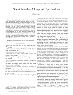 Silent Sound&mdash; A Leap into Spiritualism