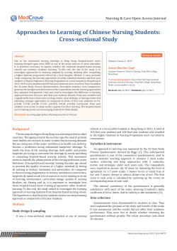 Approaches to Learning of Chinese Nursing