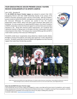 FOUR GRADUATING BC SOCCER PREMIER LEAGUE PLAYERS