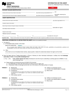 INFORMATION ON THE AGENT - National Bank Direct Brokerage
