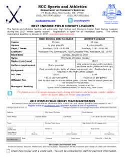 2016 Winter Field Hockey Leagues Flyer