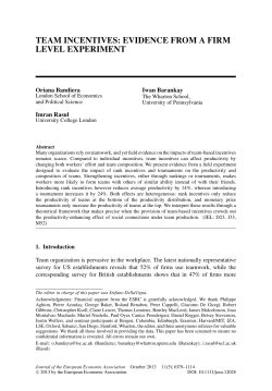 team incentives: evidence from a firm level experiment