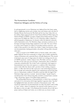 The Humanitarian Condition: Palestinian