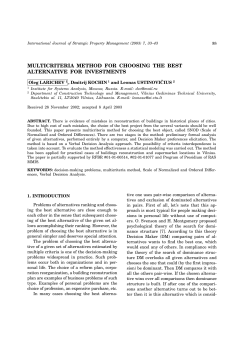 multicriteria method .or choosing the best alternative .or investments