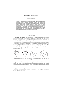 GRAPHICAL FUNCTIONS 1. Introduction 1.1. Feynman periods. In