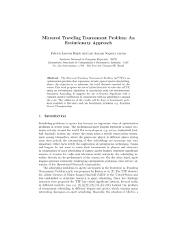 Mirrored Traveling Tournament Problem: An Evolutionary Approach