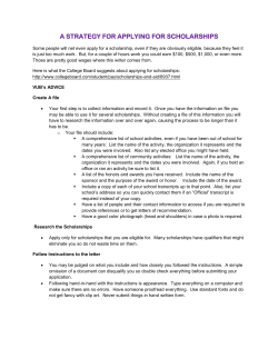 A STRATEGY FOR APPLYING FOR SCHOLARSHIPS