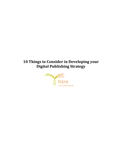 10 Things to Consider in Developing your Digital Publishing Strategy
