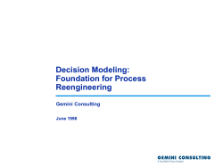 Decision Modeling - Operating Principals
