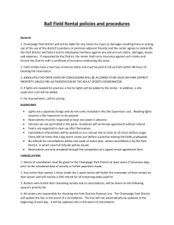 Ball Field Rental policies and procedures