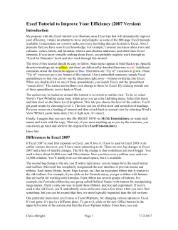Excel tools to demonstrate