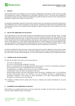 General terms and conditions of use Version