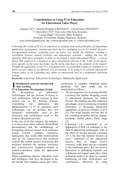 Contributions to Using IT in Education: An Educational Video Player