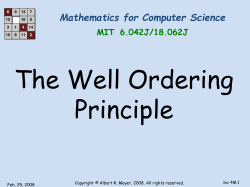 least element. Well Ordering principle