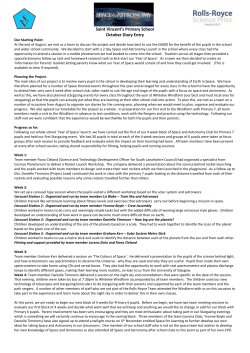 Space and Astronomy Team Diary Entry October 2015