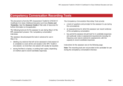 CHC30113 Competency Conversation Recording Tools