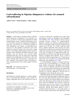 Leaf-swallowing in Nigerian chimpanzees: evidence for assumed