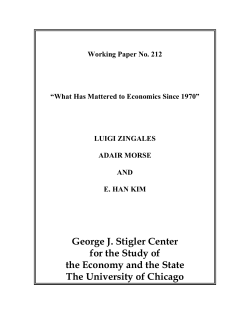 George J. Stigler Center for the Study of the Economy and the State