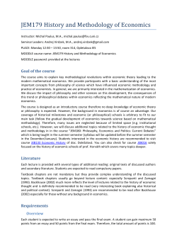 JEM179 History and Methodology of Economics