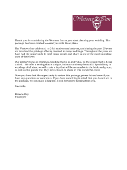 Thank you for considering the Westover Inn as you start planning