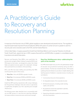 A Practitioner`s Guide to Recovery and Resolution Planning