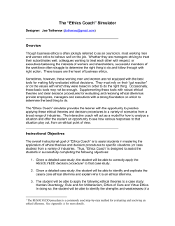 The &ldquo;Ethics Coach&rdquo; Simulator