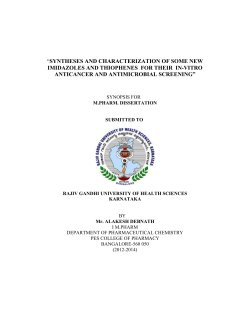 syntheses and characterization of some new imidazoles and