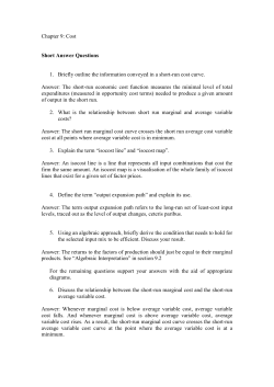 Cost Short Answer Questions 1. Briefly outline the