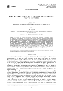 expected shortest paths in dynamic and stochastic traffic networks
