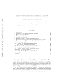 EIGENVECTORS OF RANDOM MATRICES: A SURVEY