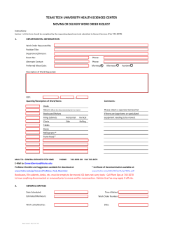 Move or Delivery Form - Texas Tech University Health Sciences