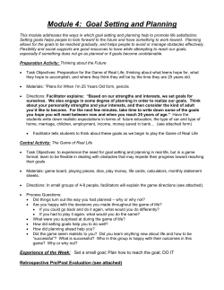 Module 4: Goal Setting and Planning