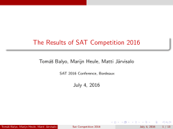 The Results of SAT Competition 2016