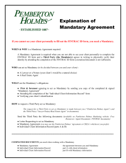 Mandatary Agreement - Explanation