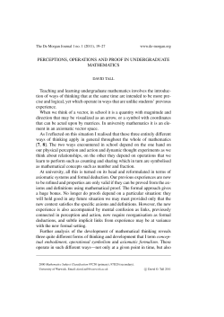 Perceptions, operations and proof in undergraduate mathematics