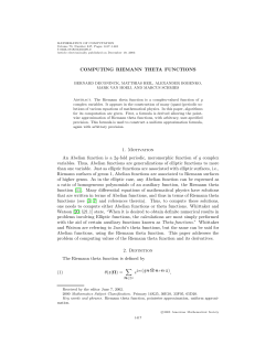 COMPUTING RIEMANN THETA FUNCTIONS 1
