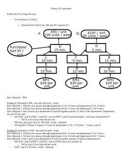 Theory of Constraints Follow the Five Steps Process: Two Products