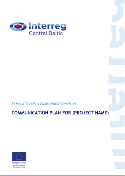 Template for the communication plan