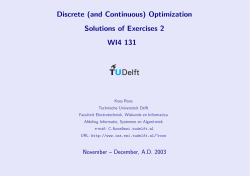 (and Continuous) Optimization Solutions of Exercises 2 WI4 131
