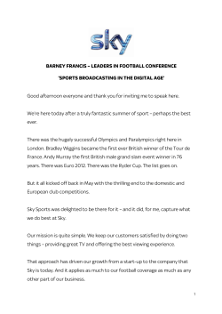 SPORTS BROADCASTING IN THE DIGITAL AGE