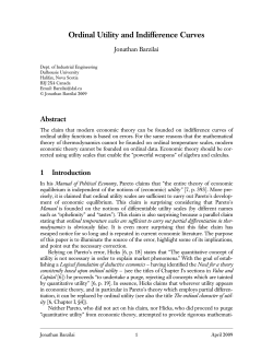 Ordinal Utility and Indifference Curves