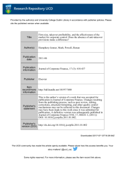 Title Firm size, takeover profitability, and the effectiveness of the