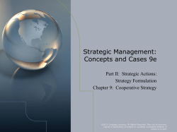PART 2 Strategic Actions: Strategy Formulation