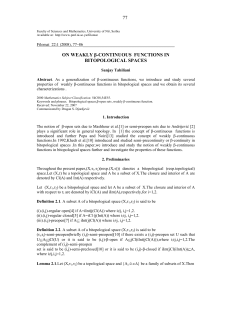 On weakly &beta;-continuous functions in bitopological spaces - PMF-a
