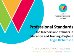 Professional Standards for Teachers and Trainers in Education and