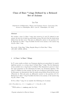 Class of Baer *-rings Defined by a Relaxed Set of Axioms